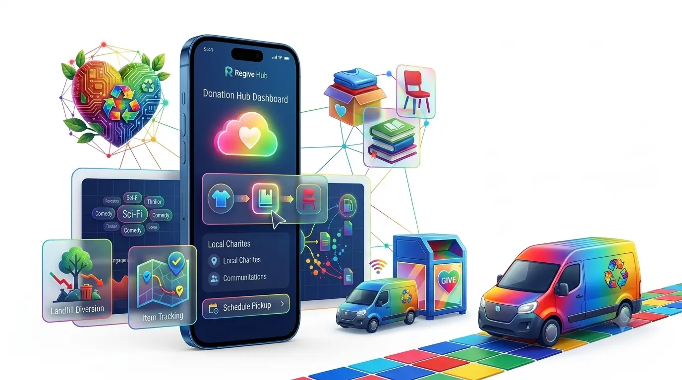 Regive hub app mockup
