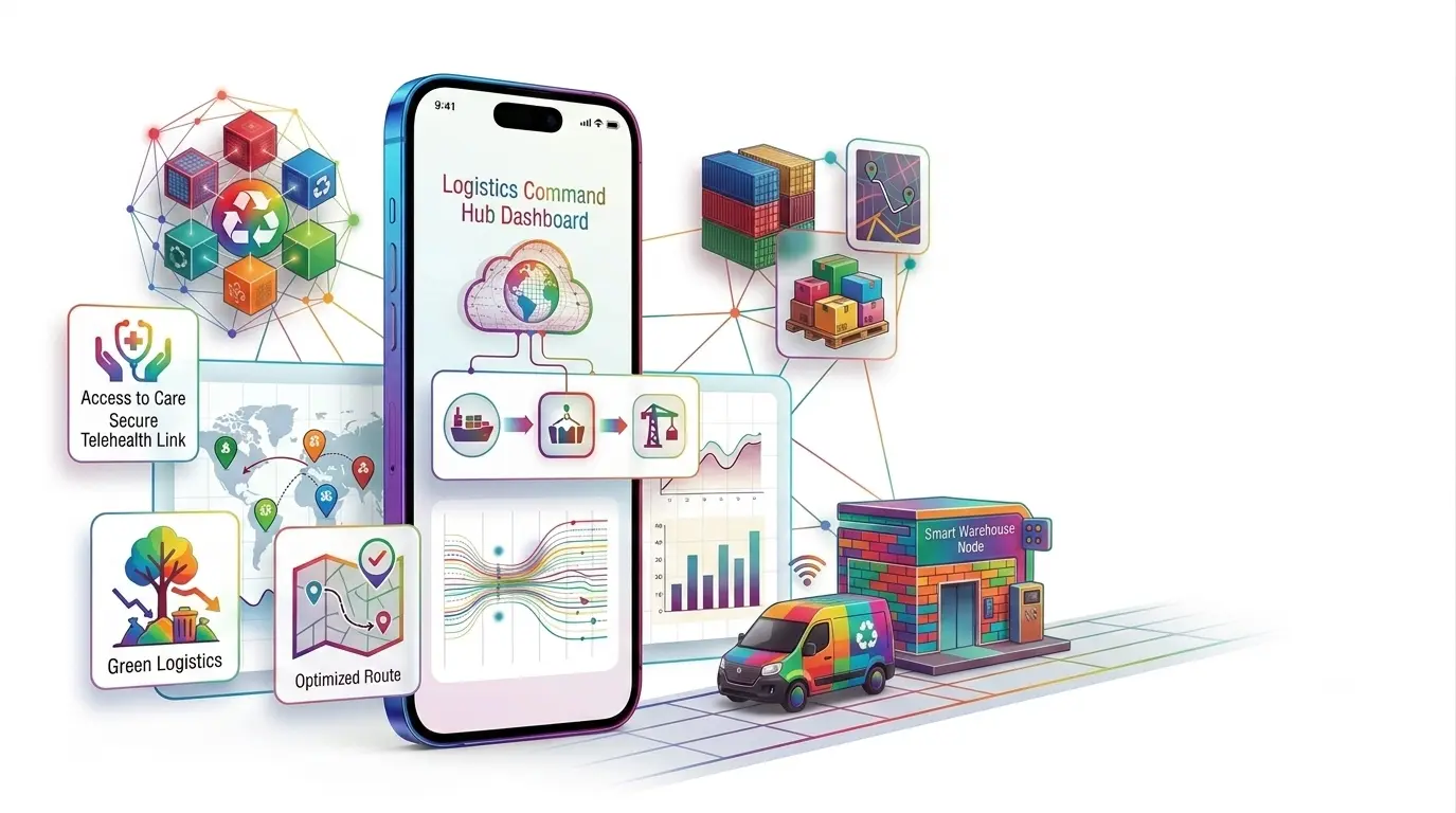 TrackHyve logistics app mockup